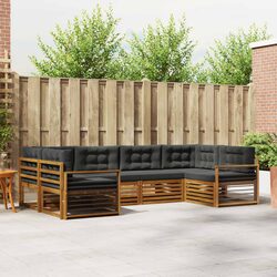 Modular 6-Piece Outdoor Sofa Set with Acacia Wood