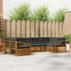 Modular 6-Piece Outdoor Sofa Set - Anthracite and Natural