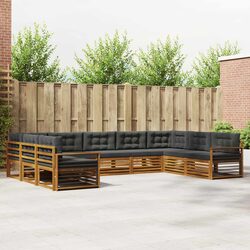 Modular 9-Piece Outdoor Sofa Set with Acacia Wood