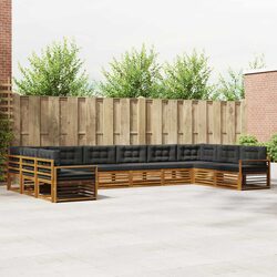 Modular 11-Piece Outdoor Sofa Set with Acacia Wood