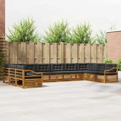 10-Piece Modular Outdoor Sofa Set with Acacia Wood
