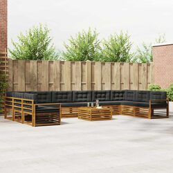 11-Piece Garden Sofa Set Made of Solid Acacia Wood