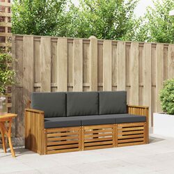 3-Piece Outdoor Sectional Sofa Set with Solid Acacia Wood