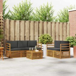 6-Piece Outdoor Sofa Set Modular Design Acacia Wood