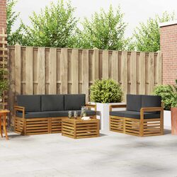 Modular Outdoor Furniture Set 6 Pieces in Acacia Wood