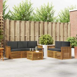 6-Piece Modular Outdoor Sofa Set Made of Lacquered Acacia Wood