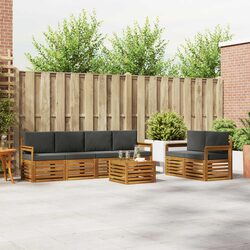 Modular Outdoor Sofa Set 7 Pieces in Natural Anthracite