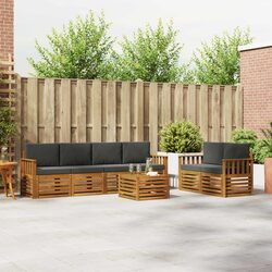 7-Piece Modular Outdoor Sofa Set with Acacia Wood