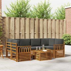 Modular 7-Piece Outdoor Sofa Set with Solid Acacia Wood