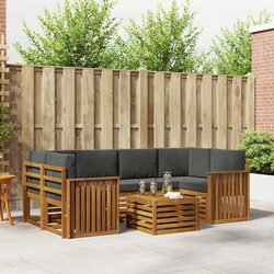 Modular 7-Piece Outdoor Sofa Set Made from Solid Acacia