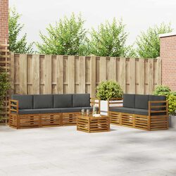 Acacia Wood Outdoor Sofa Set, 8-Piece Modular Design