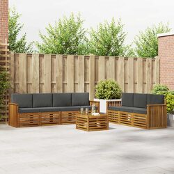 Modular 8-Piece Outdoor Sofa Set in Natural and Anthracite