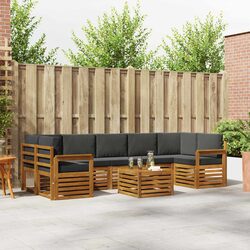 Modular 8-Piece Outdoor Sofa Set with Acacia Wood