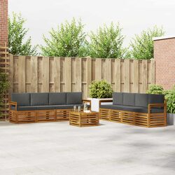 9-Piece Modular Outdoor Sofa Set in Acacia Wood