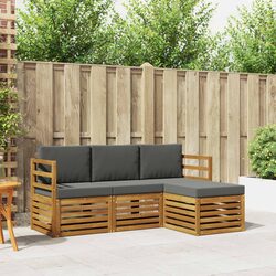 Modular 4-Piece Outdoor Sofa Set in Natural and Anthracite