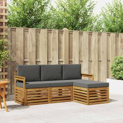 Modular 4-Piece Outdoor Sofa Set in Natural and Anthracite