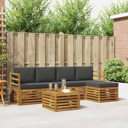 Modular 6-Piece Outdoor Sofa Set with Cushions