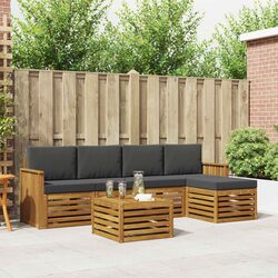 Modular 6-Piece Outdoor Sofa Set with Cushions