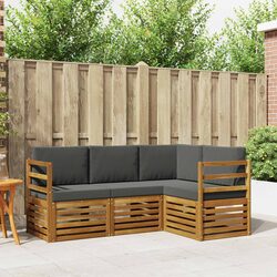 4-Piece Modular Outdoor Sofa Set with Acacia Wood
