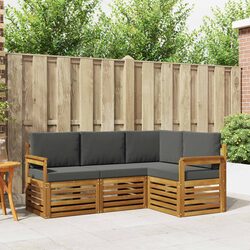 4-Piece Modular Outdoor Sofa Set in Natural Anthracite