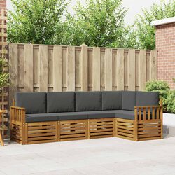 Modular 5-Piece Outdoor Sofa Set in Solid Acacia Wood