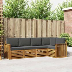Outdoor Sectional Sofa Set 5-Piece Natural Anthracite