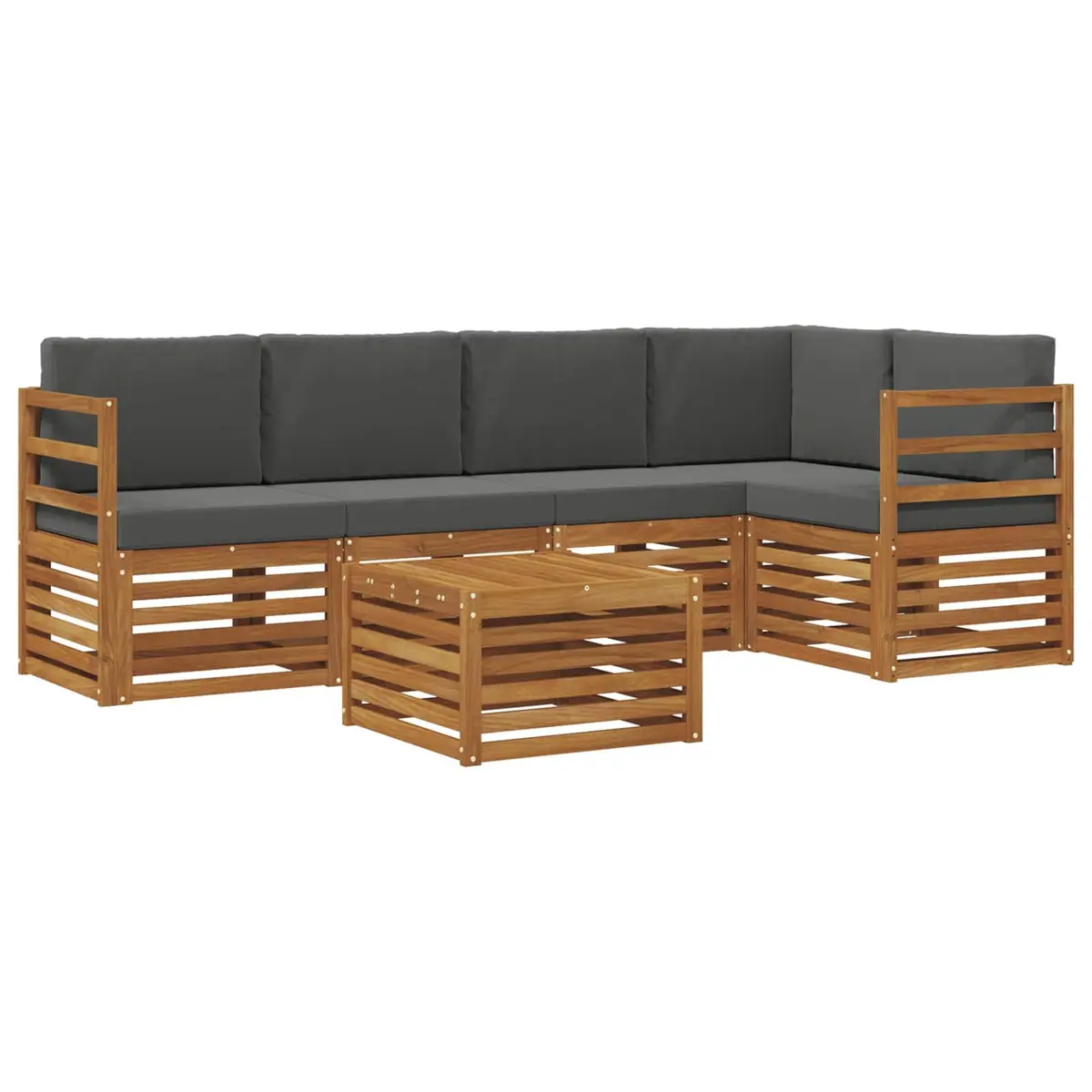 Sectional Sofa Set 6 pcs Outdoor Garden Furniture Modular Lounge Natural