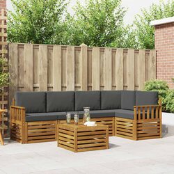 Outdoor 6-Piece Modular Sectional Sofa Set with Cushions