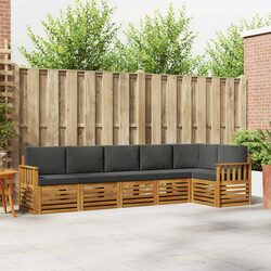 Outdoor Sectional Sofa Set – 6 Pieces, Solid Acacia Wood