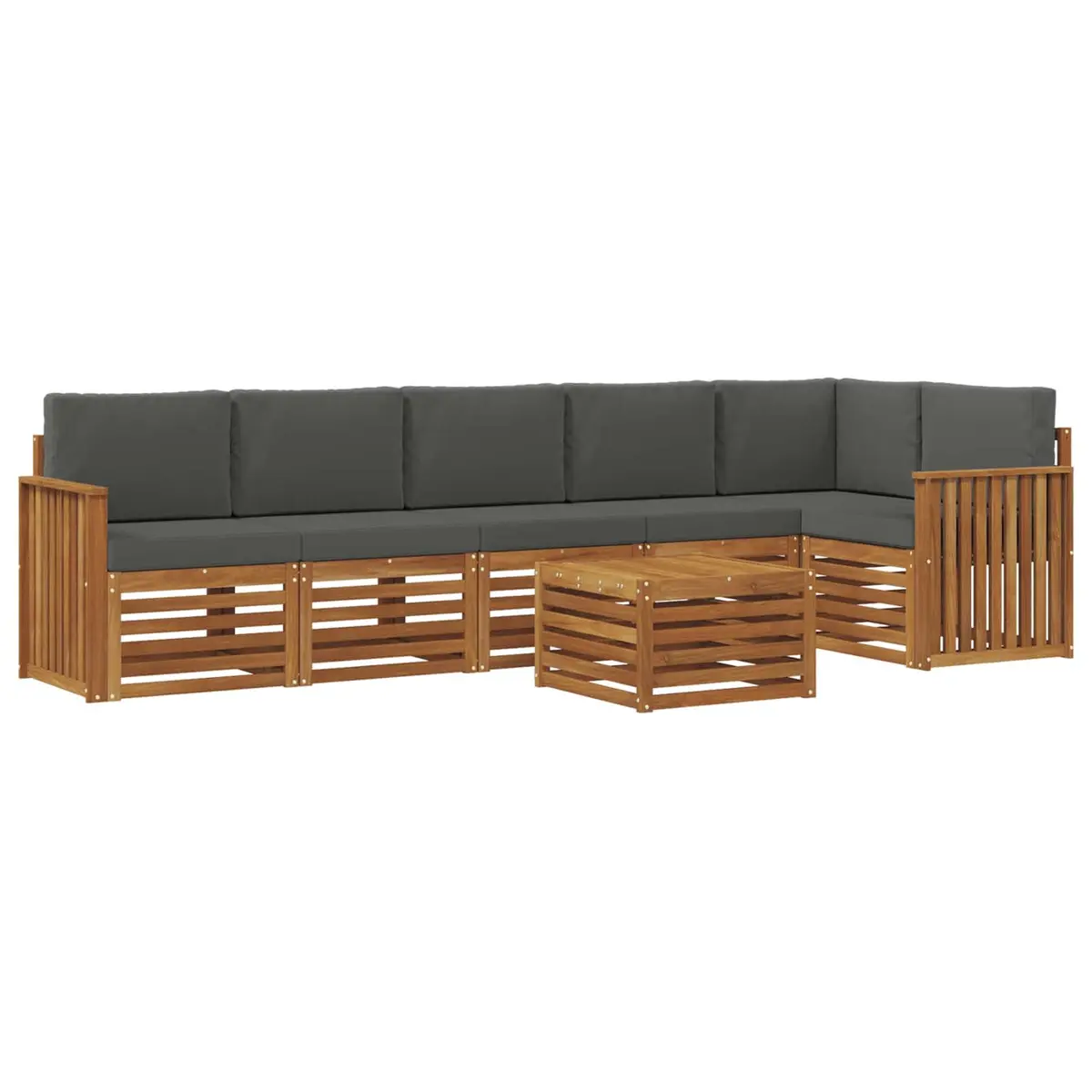 Outdoor Sectional Sofa Set Modular Weather-Resistant 7 Piece Natural Anthracite