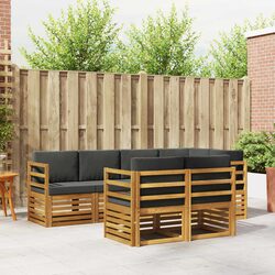 7-Piece Sectional Sofa Set for Outdoor Use - Anthracite and Natural
