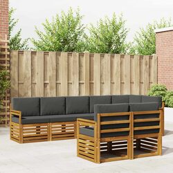Modular 8-Piece Outdoor Sofa Set in Lacquered Acacia Wood