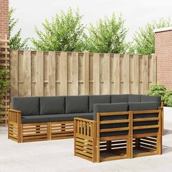 Modular 8-Piece Outdoor Sofa Set with Acacia Wood