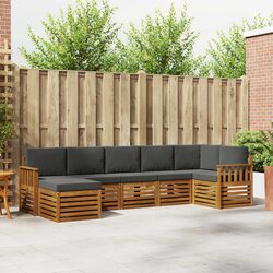 Modular 7-Piece Outdoor Sectional Sofa Set in Anthracite
