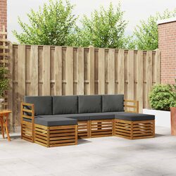 6-Piece Acacia Wood Outdoor Sofa Set with Modular Design