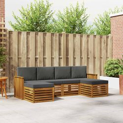 Modular Outdoor Sofa Set 6-Piece Solid Acacia Wood