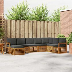 8-Piece Outdoor Sofa Set with Solid Acacia Wood