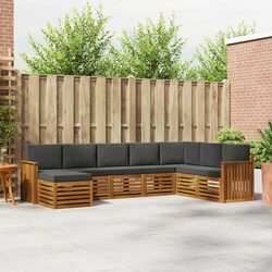 8-Piece Modular Outdoor Sofa Set with Acacia Wood