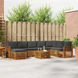 9-Piece Modular Outdoor Lounge Set in Acacia Wood