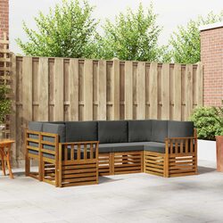Modular 6-Piece Outdoor Sectional Sofa Set, Brown
