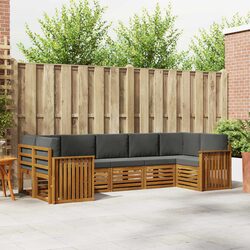 Brown 7-Piece Outdoor Sectional Sofa Set with Modular Design