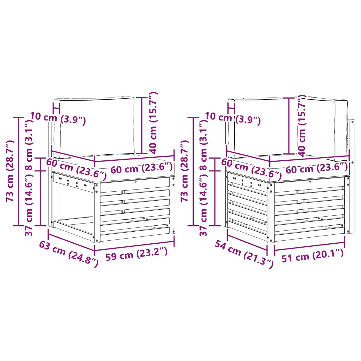 Sectional Sofa Set 9 Pieces Outdoor Garden Furniture Modular Lounge with