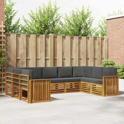 Modular 9 Piece Sectional Sofa Set – Acacia Wood