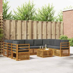 10-Piece Outdoor Sofa Set Made with Solid Acacia Wood