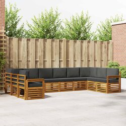 Outdoor Modular Sectional Sofa Set, 10-Piece Brown