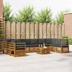 Modular 11 Piece Outdoor Sofa Set with Acacia Wood