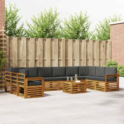 11-Piece Modular Outdoor Sofa Set in Acacia Wood