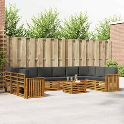 11 Piece Outdoor Sofa Set with Acacia Wood Construction