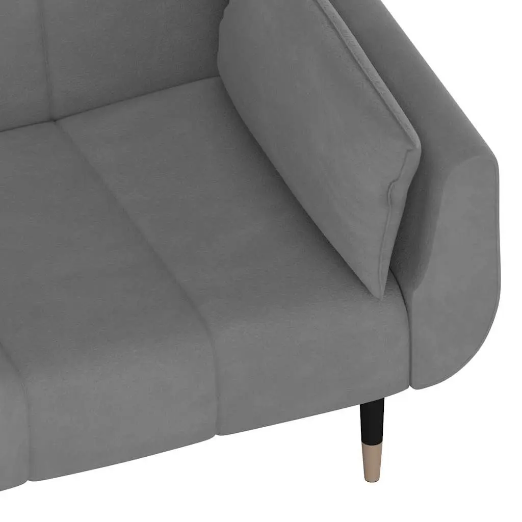 Sofa Bed Convertible Adjustable Backrest 2 Seater Grey