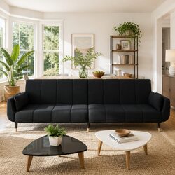 2-Seater Convertible Sofa Bed with Adjustable Backrest